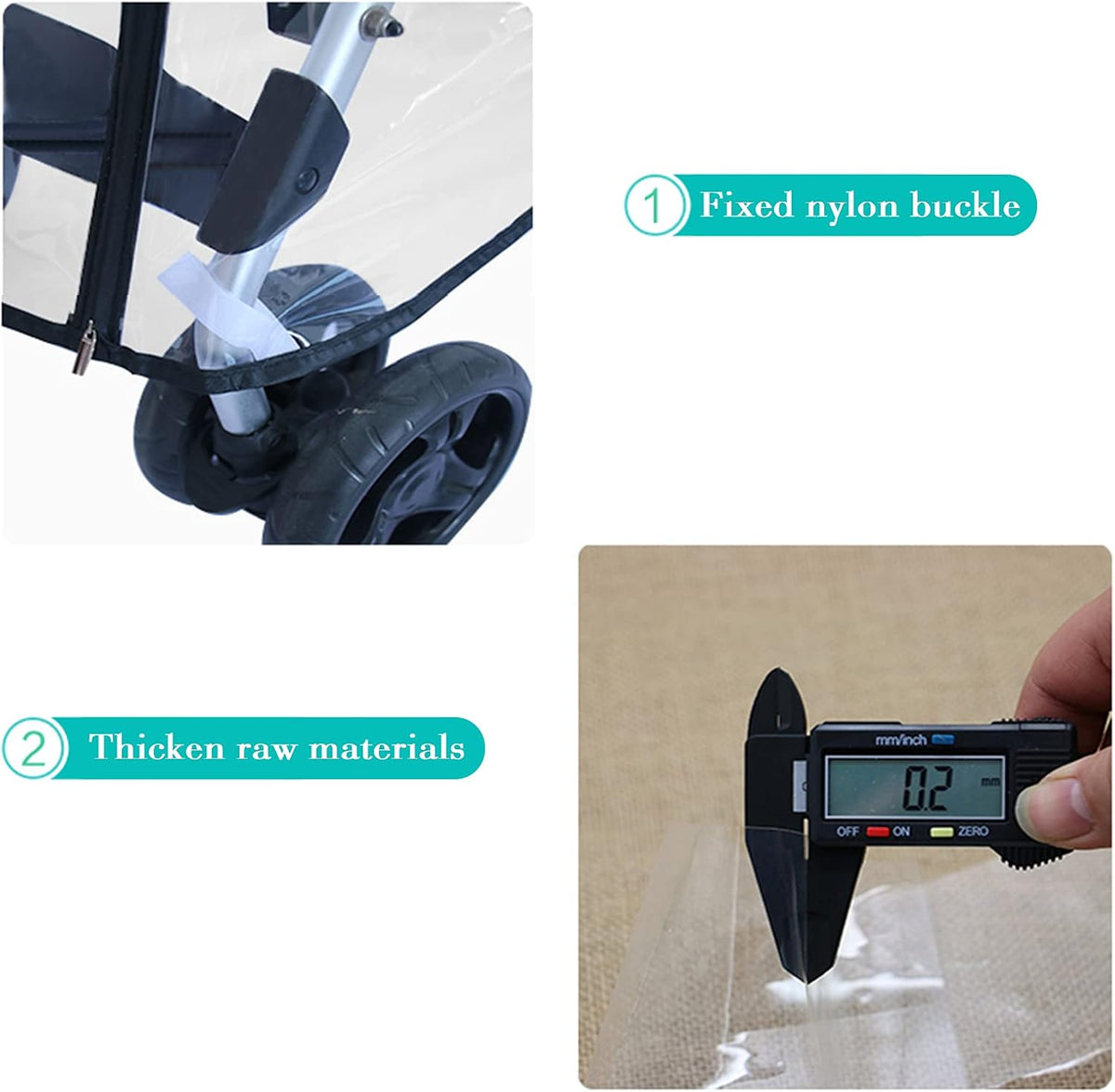 Stroller Rain Cover Breathable Stroller Weather Shield Universal, Reusable Buggy Pram Rain Cover Easy Installation Pushchairs Accessories Strollers Raincoat All Seasons