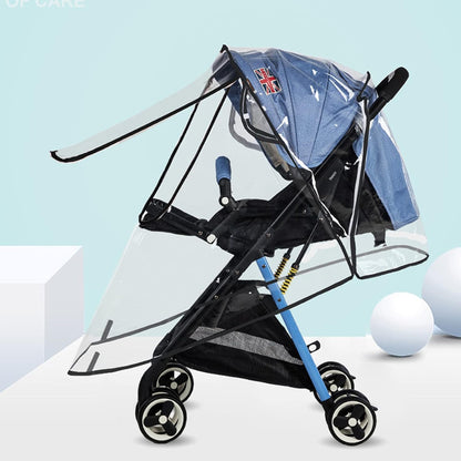Stroller Rain Cover Breathable Stroller Weather Shield Universal, Reusable Buggy Pram Rain Cover Easy Installation Pushchairs Accessories Strollers Raincoat All Seasons