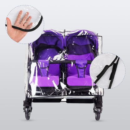 Stroller Rain Cover Breathable Stroller Weather Shield Universal, Reusable Buggy Pram Rain Cover Easy Installation Pushchairs Accessories Strollers Raincoat All Seasons