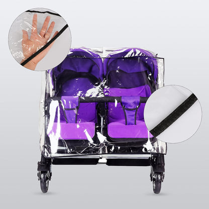 Stroller Rain Cover Breathable Stroller Weather Shield Universal, Reusable Buggy Pram Rain Cover Easy Installation Pushchairs Accessories Strollers Raincoat All Seasons