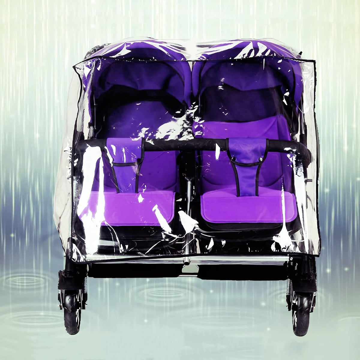 Stroller Rain Cover Breathable Stroller Weather Shield Universal, Reusable Buggy Pram Rain Cover Easy Installation Pushchairs Accessories Strollers Raincoat All Seasons