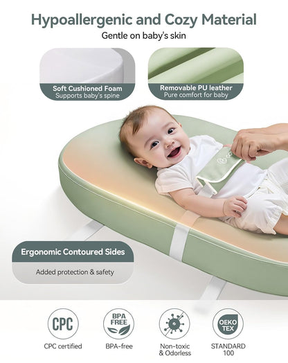 Baby Changing Pad with Wipeable & Waterproof PU Cover