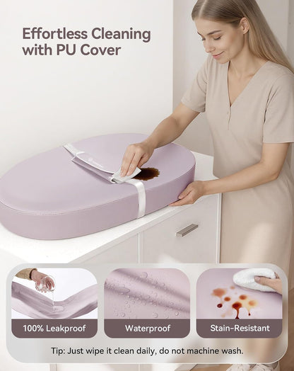 Baby Changing Pad with Wipeable & Waterproof PU Cover