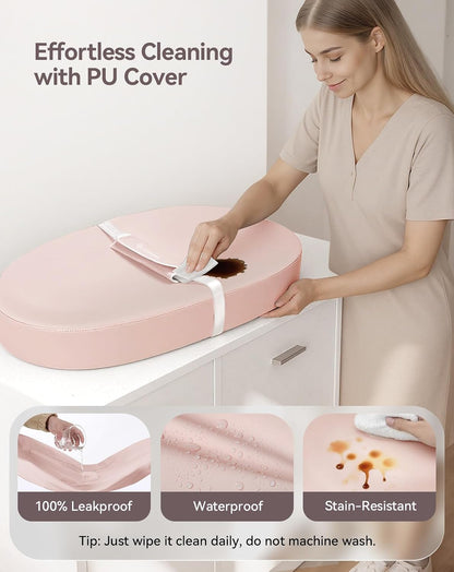 Baby Changing Pad with Wipeable & Waterproof PU Cover