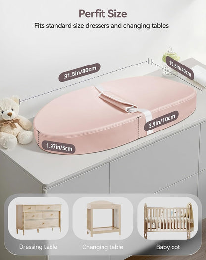 Baby Changing Pad with Wipeable & Waterproof PU Cover