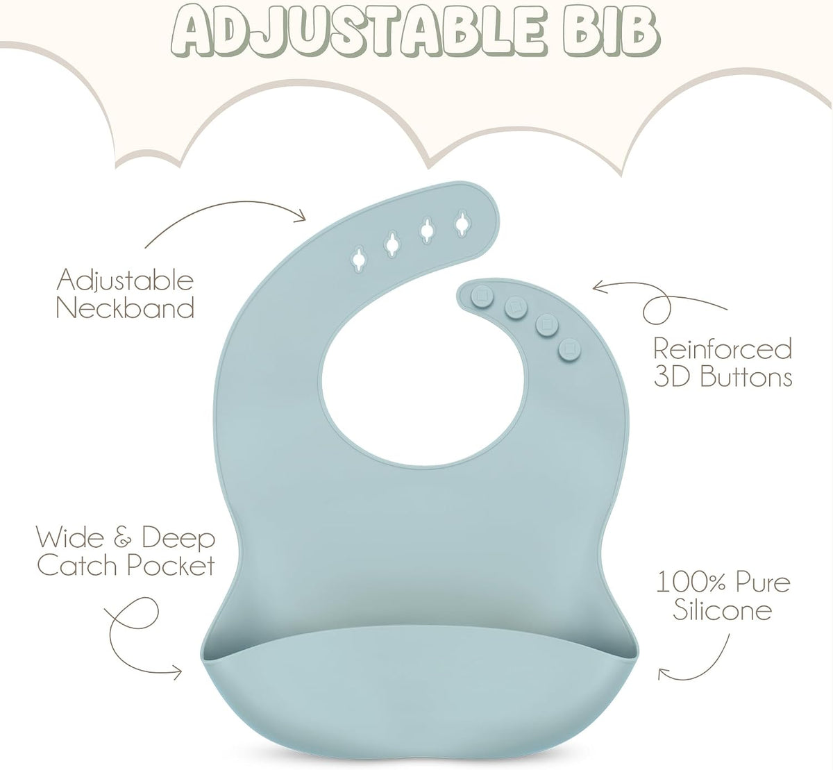 Silicone Baby Feeding Set - 100% Pure LFGB Premium Silicone - 8 Piece Feeding Set: Bib, Straw Cup, Suction Plate & Bowl, Fork & Spoon, Self-Feeding Spoons - BPA-Free, BPS-Free (BLUE)
