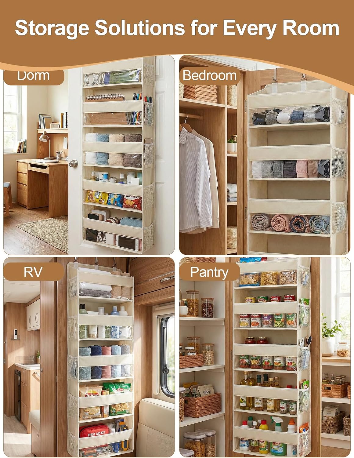 Over the Door Organizer 5-Shelf Closet Hanging Storage