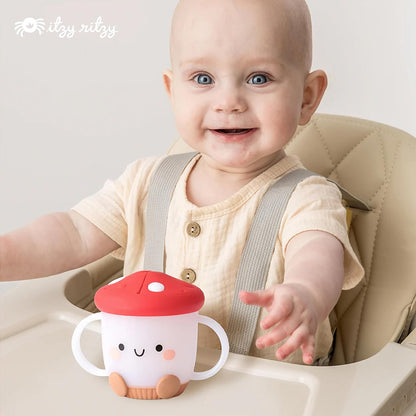 Toddler Snack Cup, Spill-Proof w/Soft Silicone Lid, Mushroom