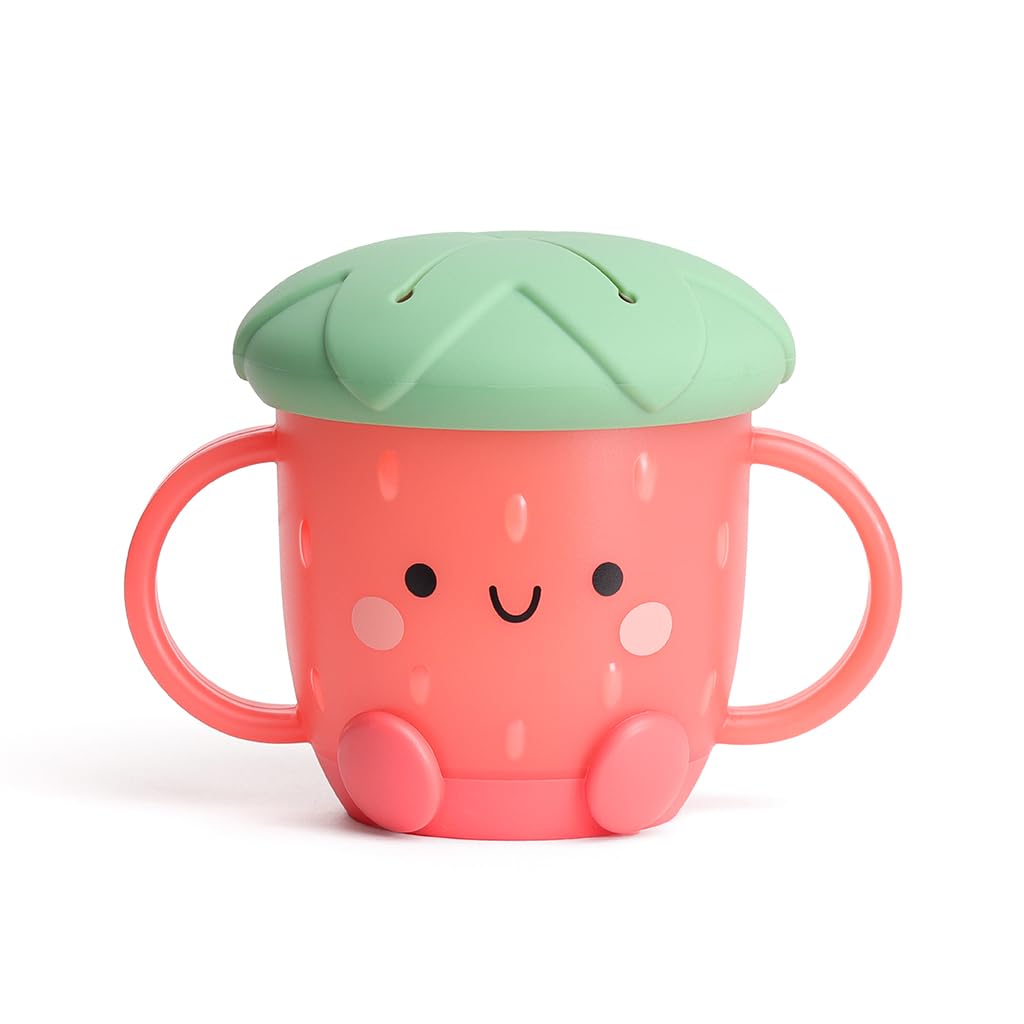 Toddler Snack Cup, Spill-Proof w/Soft Silicone Lid, Mushroom