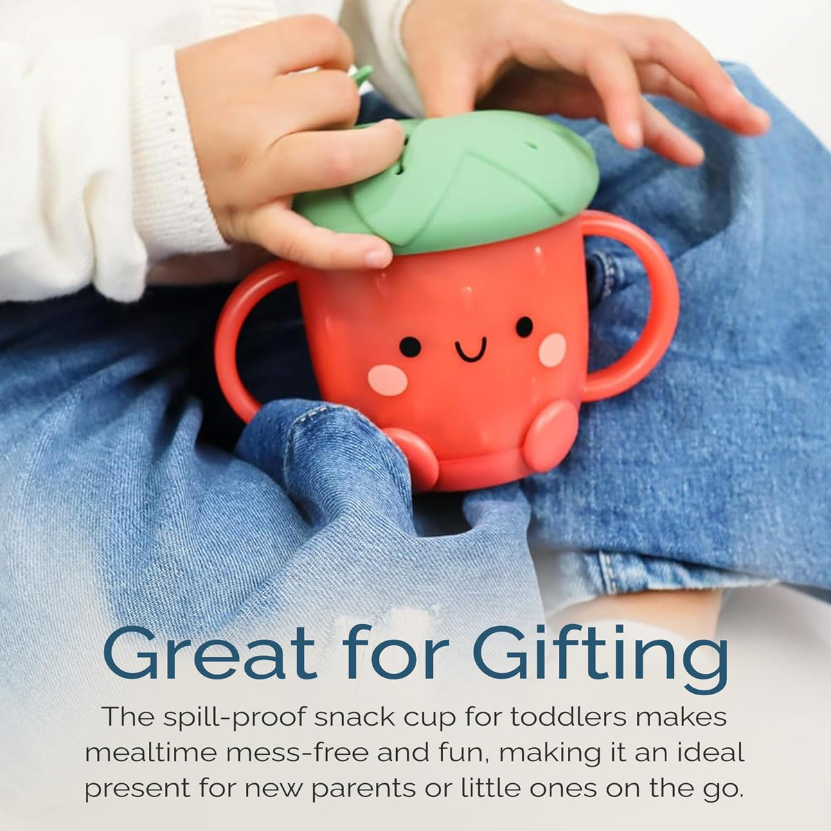 Toddler Snack Cup, Spill-Proof w/Soft Silicone Lid, Mushroom