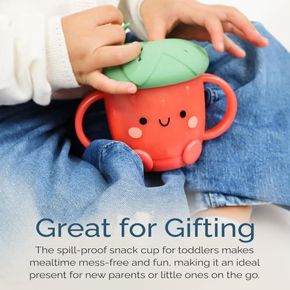 Toddler Snack Cup, Spill-Proof w/Soft Silicone Lid, Mushroom