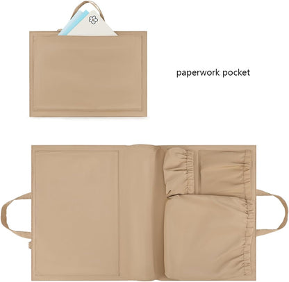 Removable Organizer Insert with Insulated Pocket,Updated Diaper Bag with 11 Total Pockets&Changing Pad, Handbag Tote Bag for Women Mommy Nurse (Brown)