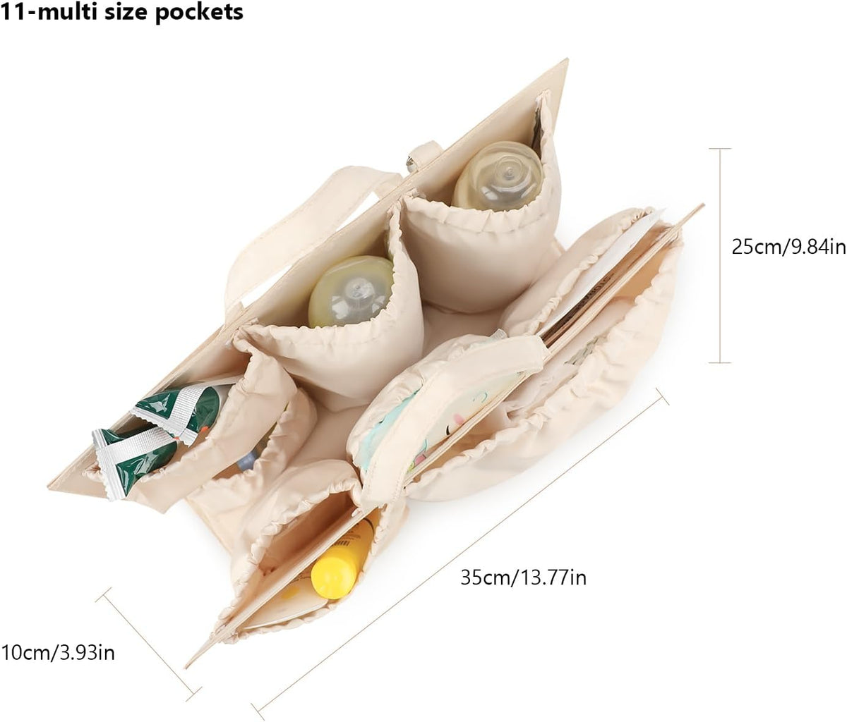 Removable Organizer Insert with Insulated Pocket,Updated Diaper Bag with 11 Total Pockets&Changing Pad, Handbag Tote Bag for Women Mommy Nurse (Brown)
