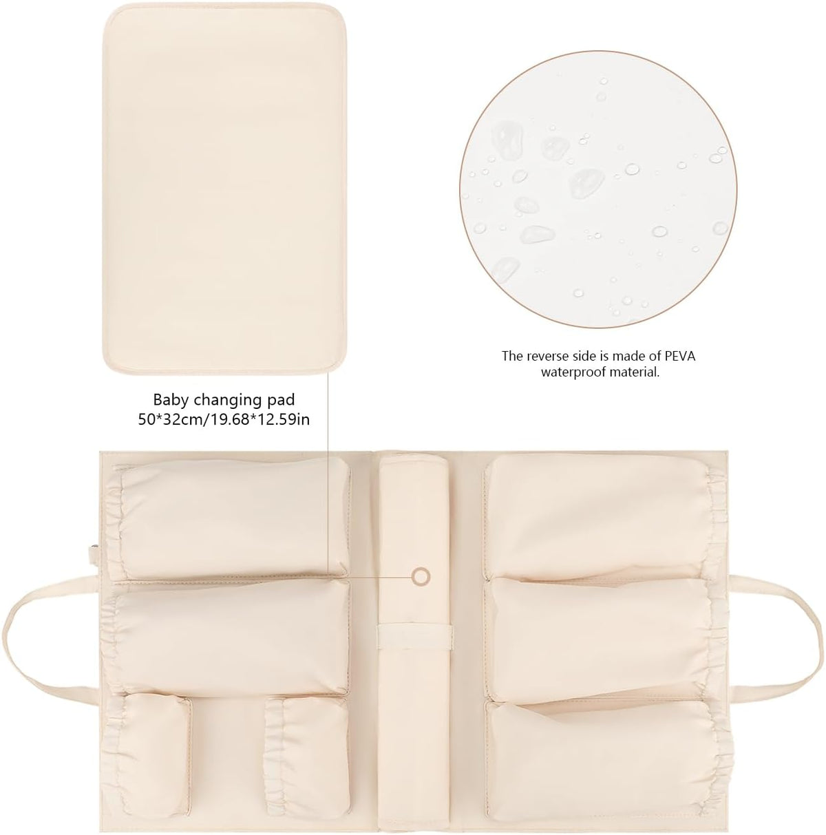Removable Organizer Insert with Insulated Pocket,Updated Diaper Bag with 11 Total Pockets&Changing Pad, Handbag Tote Bag for Women Mommy Nurse (Brown)