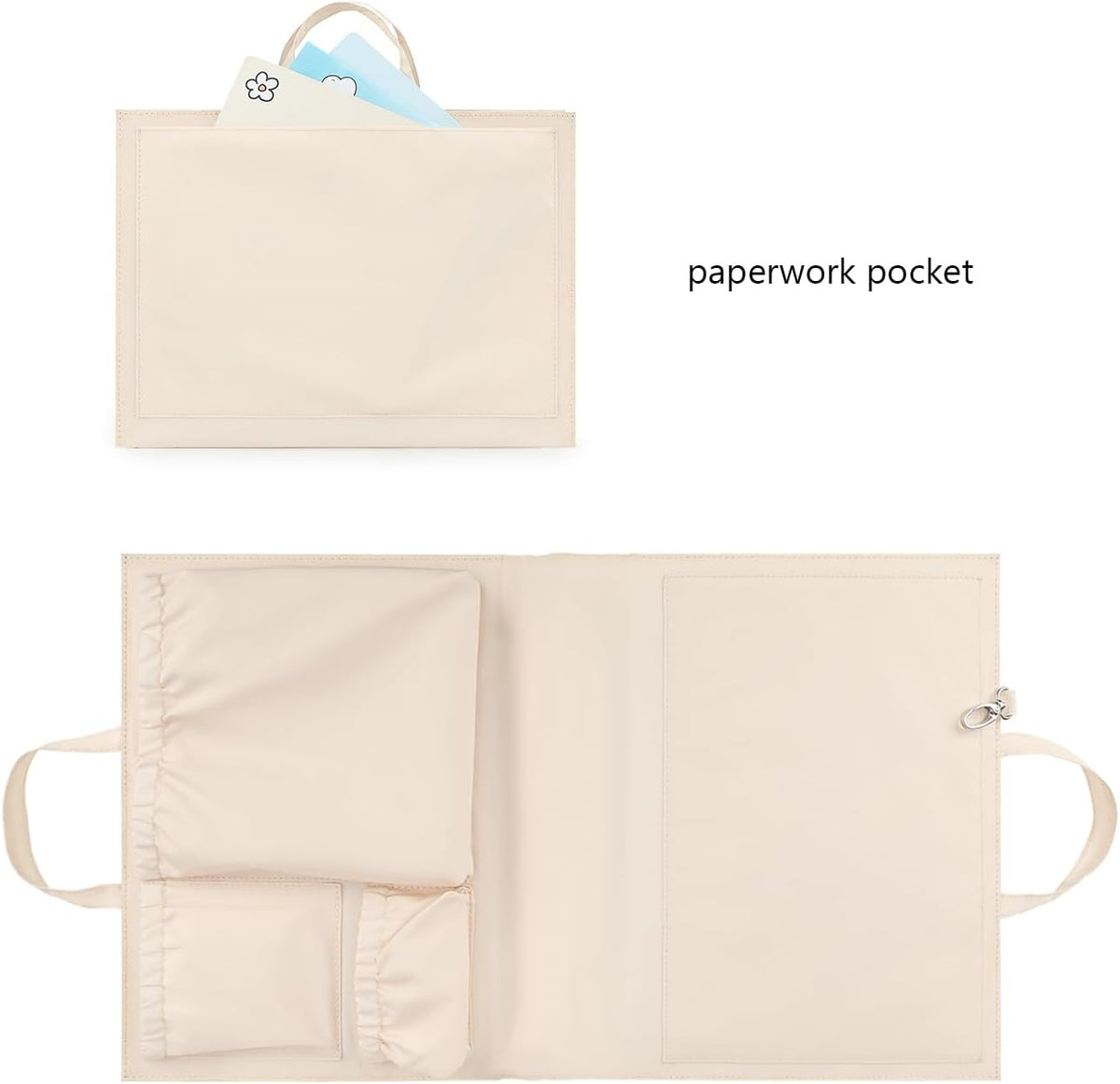 Removable Organizer Insert with Insulated Pocket,Updated Diaper Bag with 11 Total Pockets&Changing Pad, Handbag Tote Bag for Women Mommy Nurse (Brown)
