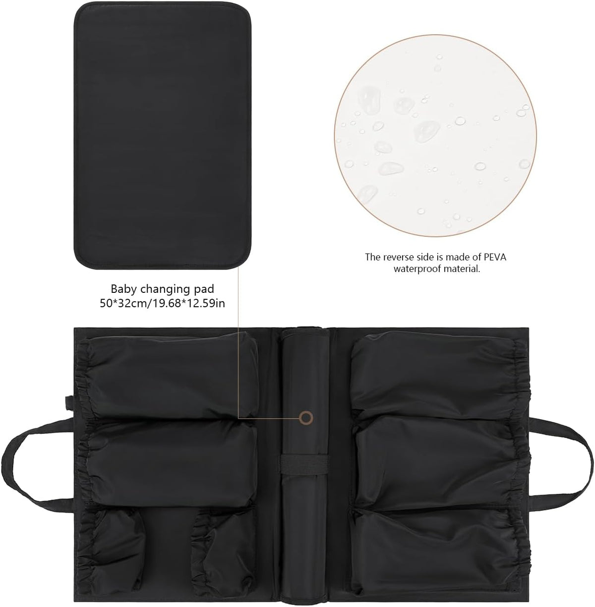 Removable Organizer Insert with Insulated Pocket,Updated Diaper Bag with 11 Total Pockets&Changing Pad, Handbag Tote Bag for Women Mommy Nurse (Brown)