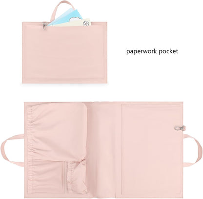 Removable Organizer Insert with Insulated Pocket,Updated Diaper Bag with 11 Total Pockets&Changing Pad, Handbag Tote Bag for Women Mommy Nurse (Brown)