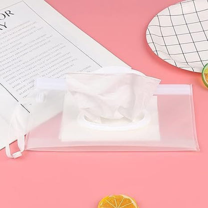 White Baby Wipe Case Travel Holder Keeps Wipes Moist Set of Wet Wipes Holders Cases Portable Travel On The Go Refillable Dispenser Container Diaper Wipe Holders
