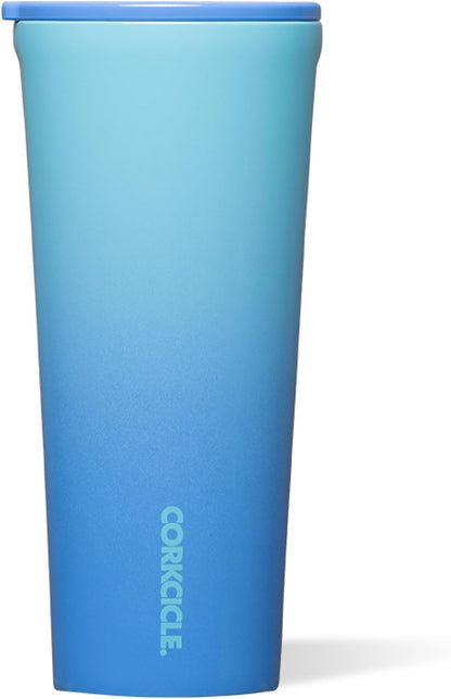 Classic Tumbler - Keeps Drinks Cold 9 Plus Hours - Triple Insulated Stainless Steel Drink Tumbler - Sliding Lid - Summer Drinkware Gift - Keeps Drinks Ice Cold - 24 oz - Boom Box Blue