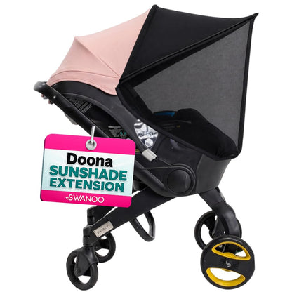 Doona Car Seat Sun Shade Extension, UV Protection Canopy, Bug Net
