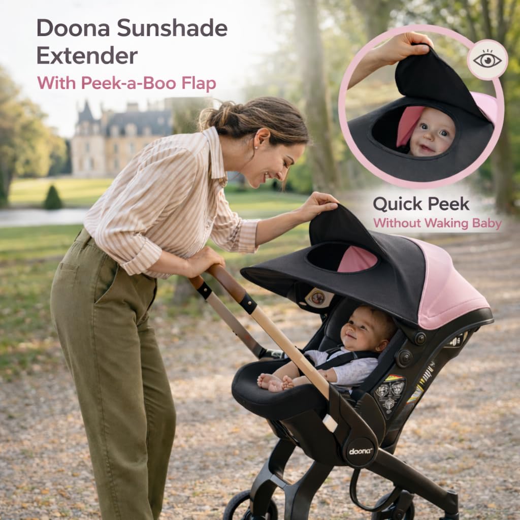 Doona Car Seat Sun Shade Extension, UV Protection Canopy, Bug Net