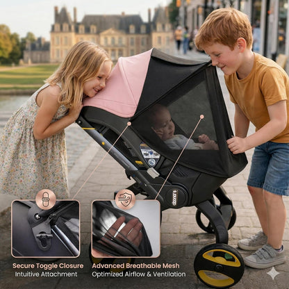 Doona Car Seat Sun Shade Extension, UV Protection Canopy, Bug Net