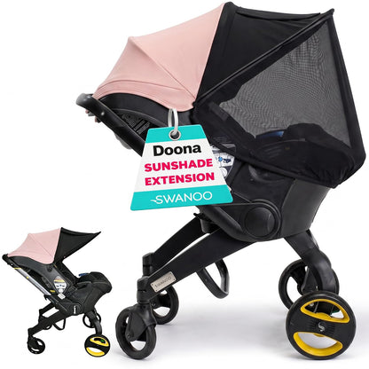 Doona Car Seat Sun Shade Extension, UV Protection Canopy, Bug Net