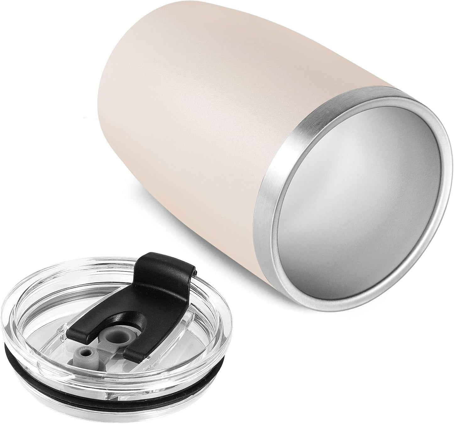 Stainless Steel 12 oz Tumblers bulk Vacuum Insulated Double Wall Travel Tumbler with Lid and Straw Reusable Tumbler,White 6 pack