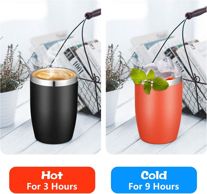 Stainless Steel 12 oz Tumblers bulk Vacuum Insulated Double Wall Travel Tumbler with Lid and Straw Reusable Tumbler,White 6 pack