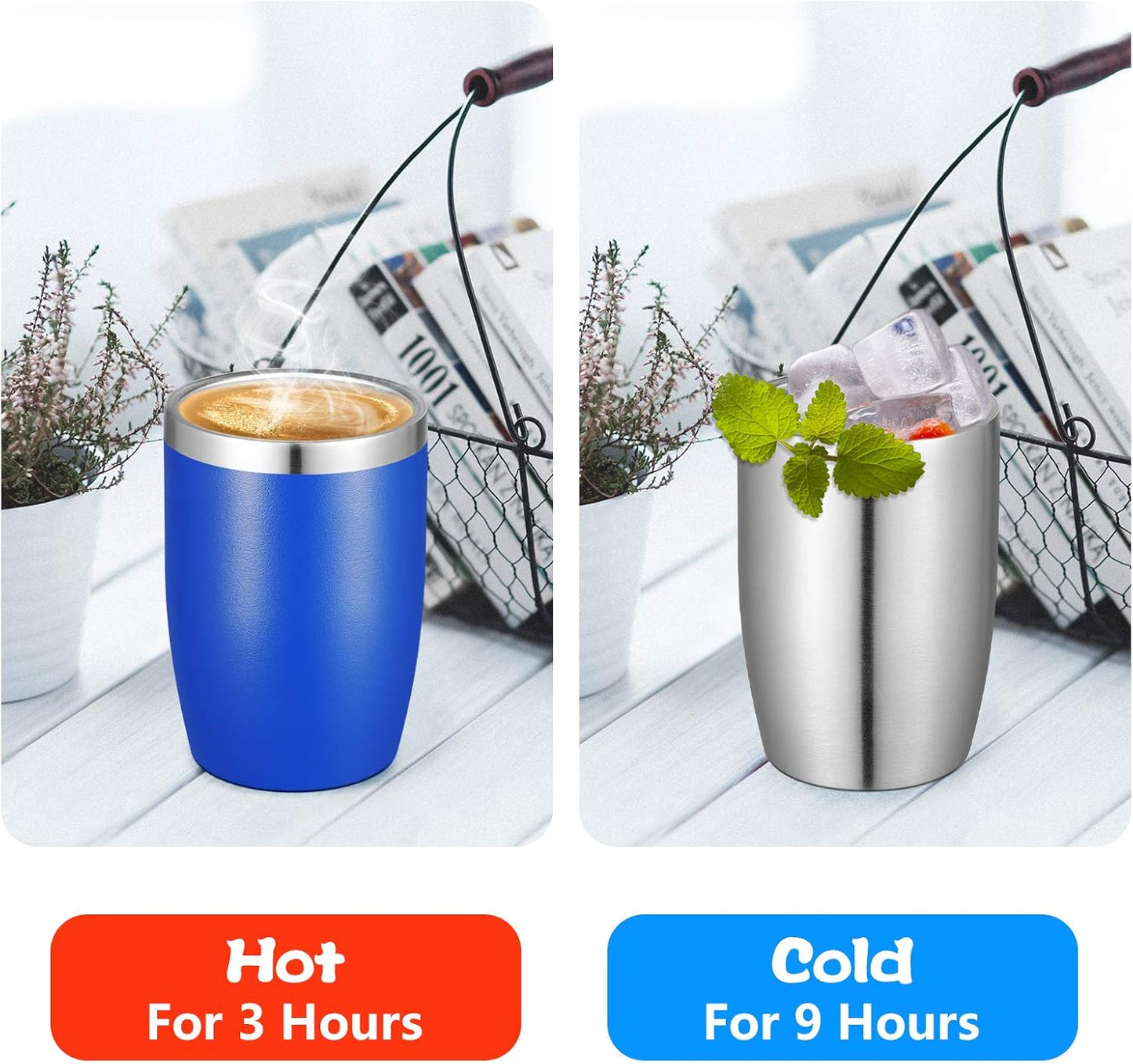 Stainless Steel 12 oz Tumblers bulk Vacuum Insulated Double Wall Travel Tumbler with Lid and Straw Reusable Tumbler,White 6 pack