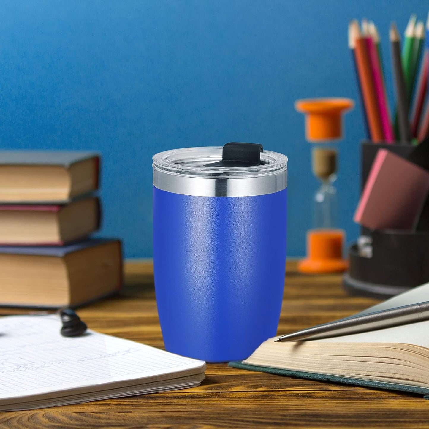Stainless Steel 12 oz Tumblers bulk Vacuum Insulated Double Wall Travel Tumbler with Lid and Straw Reusable Tumbler,White 6 pack