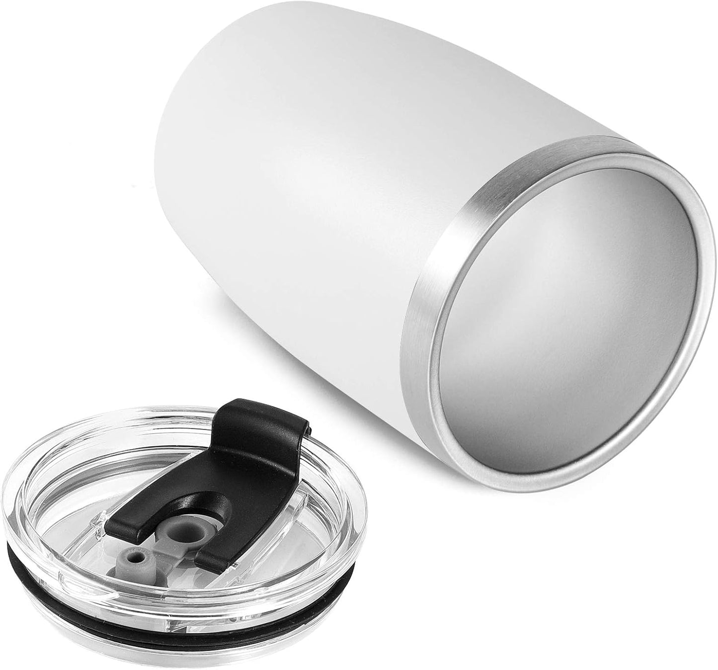 Stainless Steel 12 oz Tumblers bulk Vacuum Insulated Double Wall Travel Tumbler with Lid and Straw Reusable Tumbler,White 6 pack