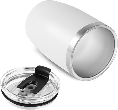 Stainless Steel 12 oz Tumblers bulk Vacuum Insulated Double Wall Travel Tumbler with Lid and Straw Reusable Tumbler,White 6 pack