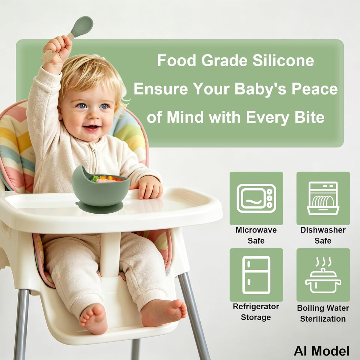 Silicone Baby Feeding Set 9 Pcs, Baby Led Weaning Supplies