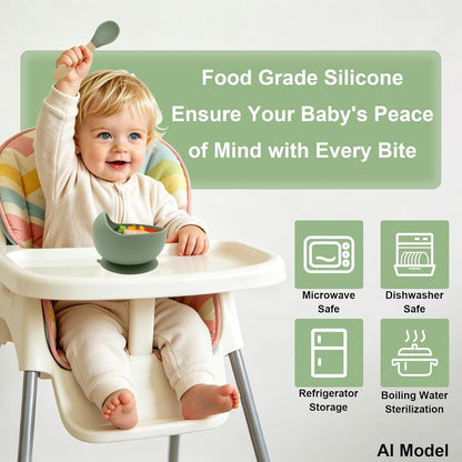 Silicone Baby Feeding Set 9 Pcs, Baby Led Weaning Supplies