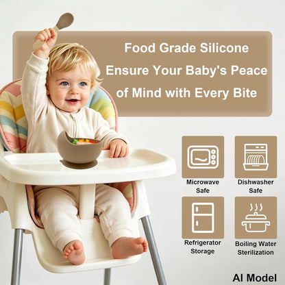 Silicone Baby Feeding Set 9 Pcs, Baby Led Weaning Supplies