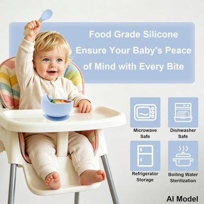 Silicone Baby Feeding Set 9 Pcs, Baby Led Weaning Supplies