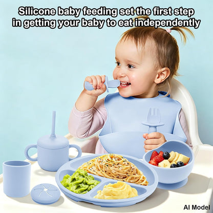 Silicone Baby Feeding Set 9 Pcs, Baby Led Weaning Supplies