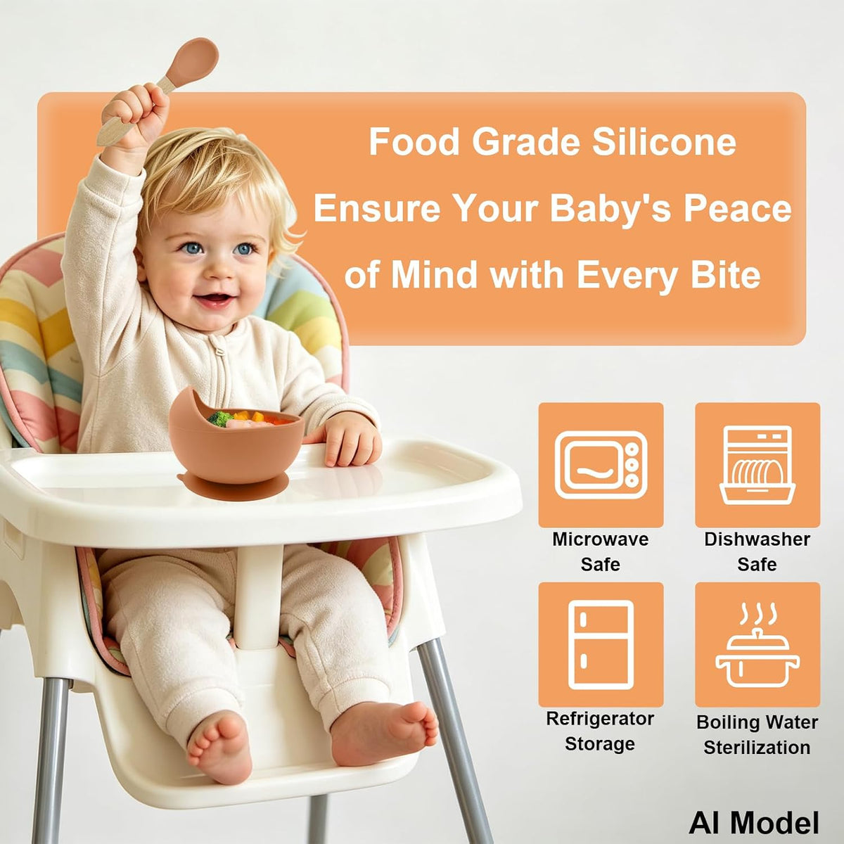 Silicone Baby Feeding Set 9 Pcs, Baby Led Weaning Supplies