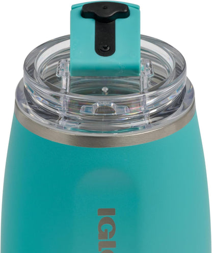 20 oz FlipNSip Tumbler, Reusable Travel Mug, Stainless Steel Insulated Hydration Cup for Hot & Cold Beverages,Seafoam