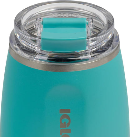 20 oz FlipNSip Tumbler, Reusable Travel Mug, Stainless Steel Insulated Hydration Cup for Hot & Cold Beverages,Seafoam