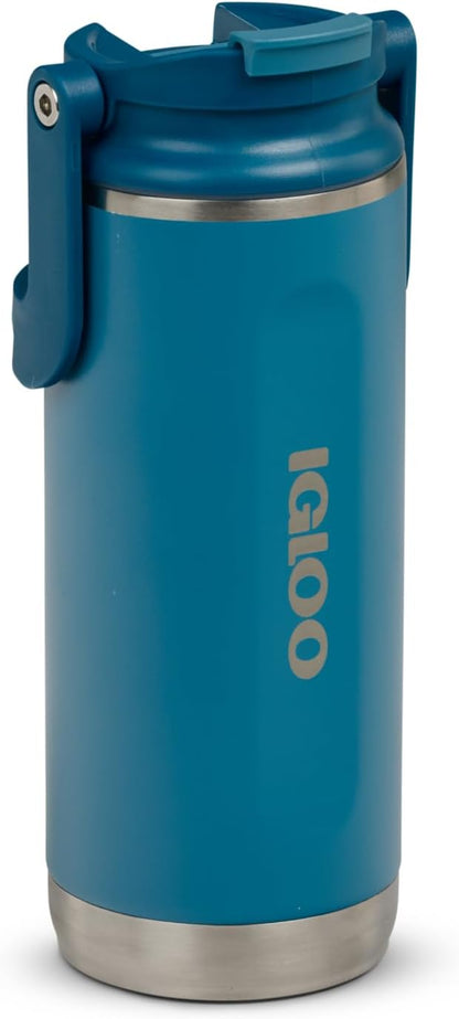 20 oz FlipNSip Tumbler, Reusable Travel Mug, Stainless Steel Insulated Hydration Cup for Hot & Cold Beverages,Seafoam
