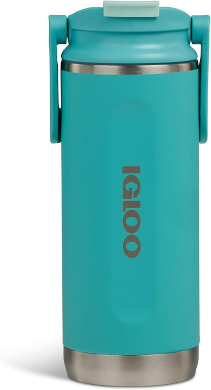 20 oz FlipNSip Tumbler, Reusable Travel Mug, Stainless Steel Insulated Hydration Cup for Hot & Cold Beverages,Seafoam