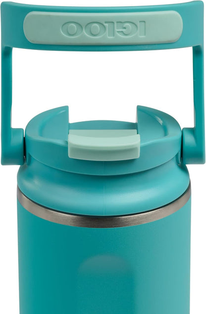 20 oz FlipNSip Tumbler, Reusable Travel Mug, Stainless Steel Insulated Hydration Cup for Hot & Cold Beverages,Seafoam