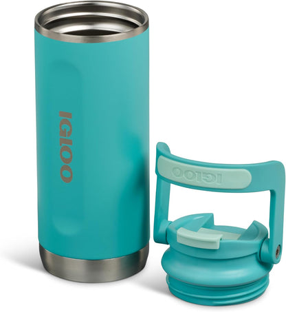 20 oz FlipNSip Tumbler, Reusable Travel Mug, Stainless Steel Insulated Hydration Cup for Hot & Cold Beverages,Seafoam