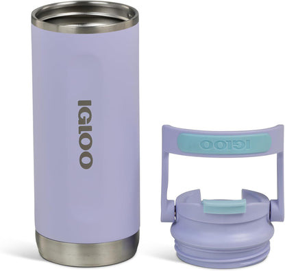 20 oz FlipNSip Tumbler, Reusable Travel Mug, Stainless Steel Insulated Hydration Cup for Hot & Cold Beverages,Seafoam