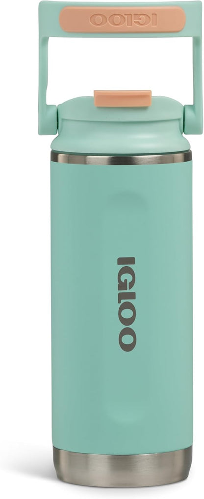 20 oz FlipNSip Tumbler, Reusable Travel Mug, Stainless Steel Insulated Hydration Cup for Hot & Cold Beverages,Seafoam