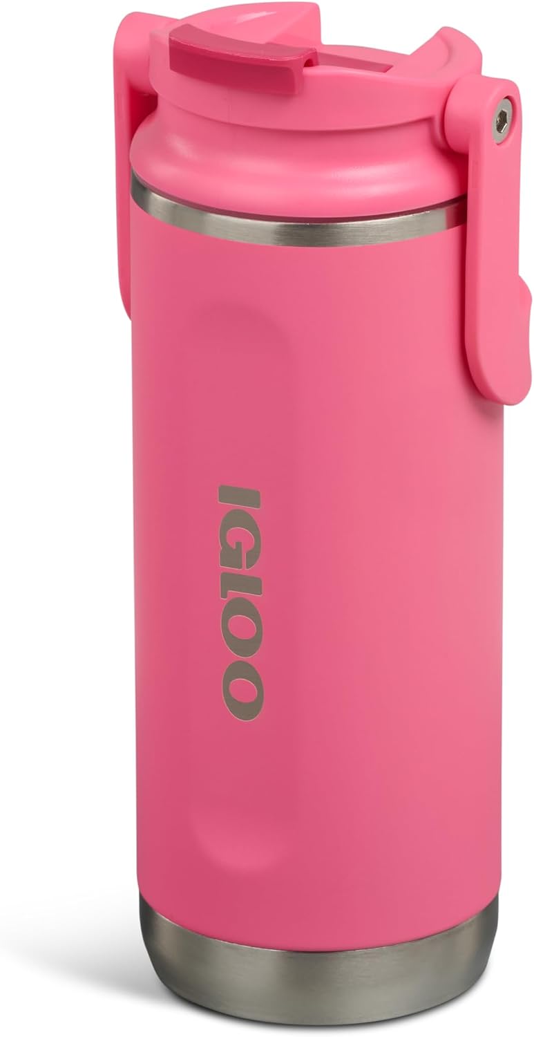 20 oz FlipNSip Tumbler, Reusable Travel Mug, Stainless Steel Insulated Hydration Cup for Hot & Cold Beverages,Seafoam