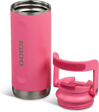 20 oz FlipNSip Tumbler, Reusable Travel Mug, Stainless Steel Insulated Hydration Cup for Hot & Cold Beverages,Seafoam