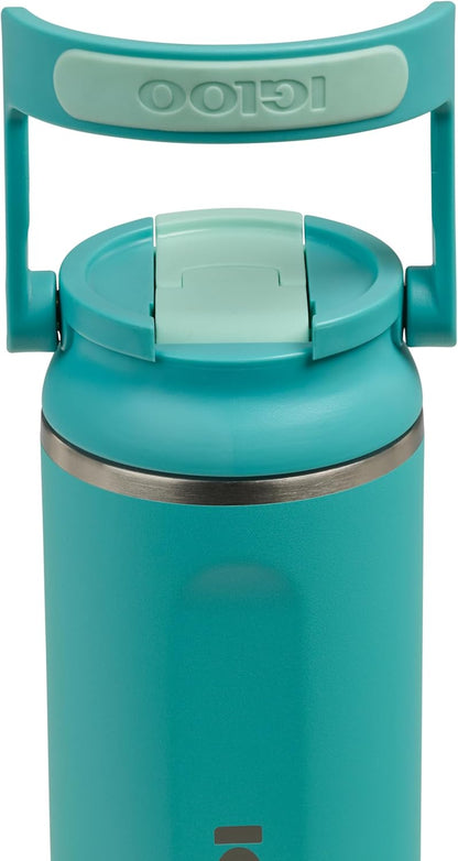 20 oz FlipNSip Tumbler, Reusable Travel Mug, Stainless Steel Insulated Hydration Cup for Hot & Cold Beverages,Seafoam